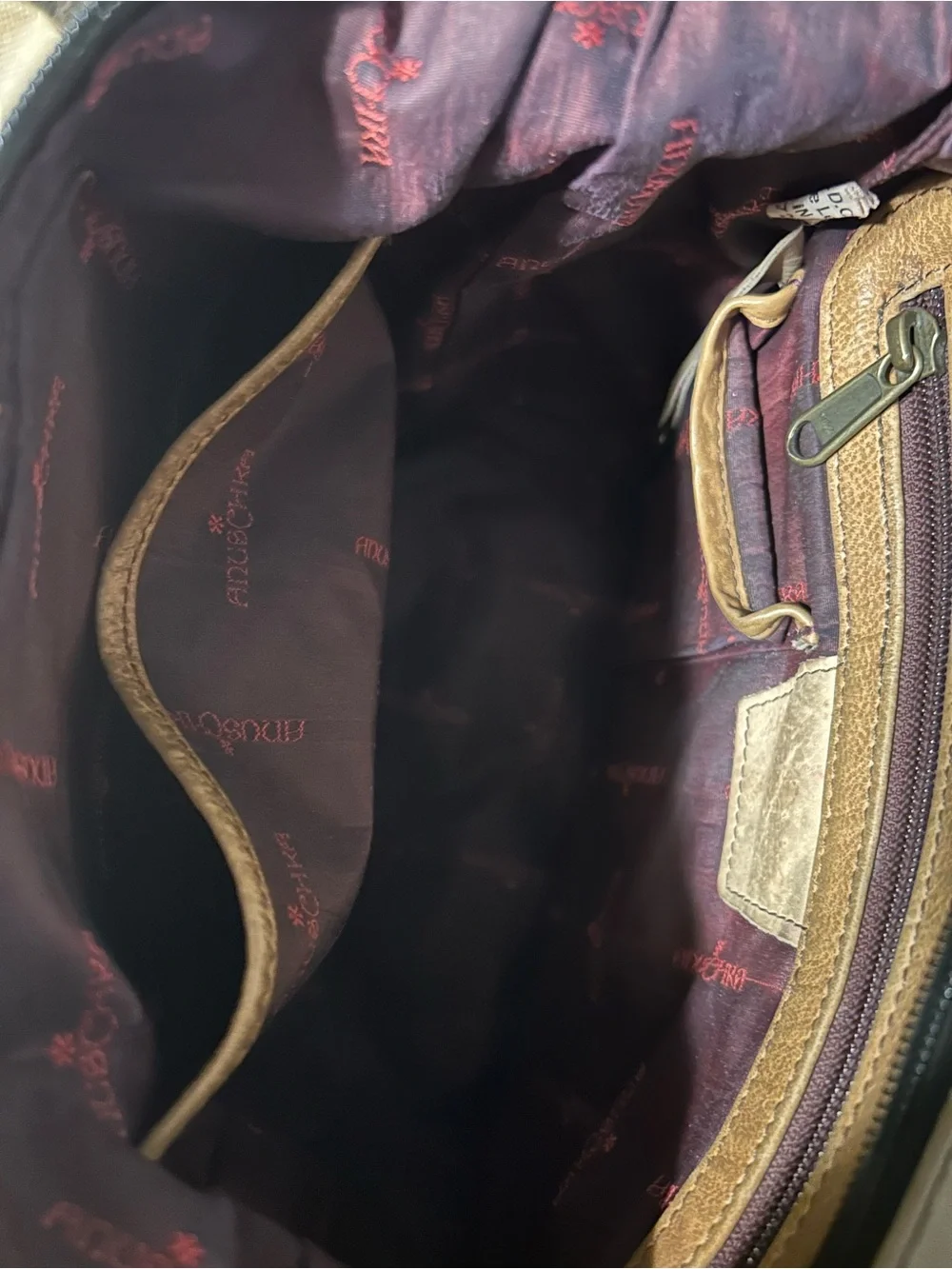 Anuschka Hand-Painted Floral Leather Hobo Bag in Multi/Tan